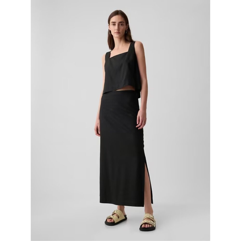 Gap Modern Minimal Coastal Black 2-Piece Linen Set Size XS